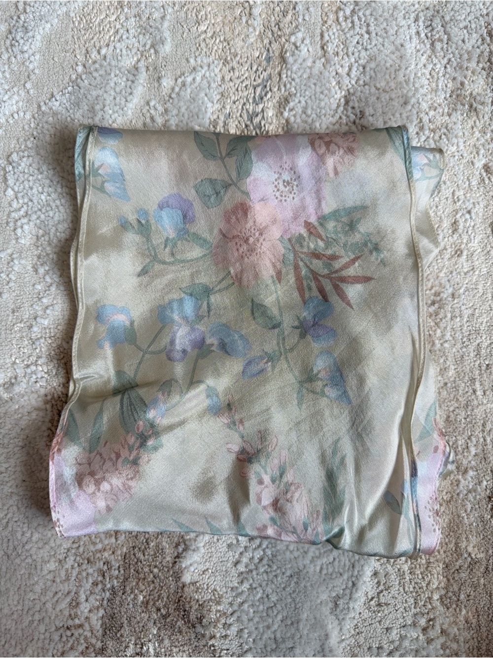 Vintage 1989 Liz Claiborne 100% Silk Floral Scarf